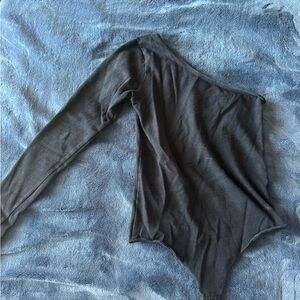 Brandy Melville Black One-Shoulder Bodysuit
